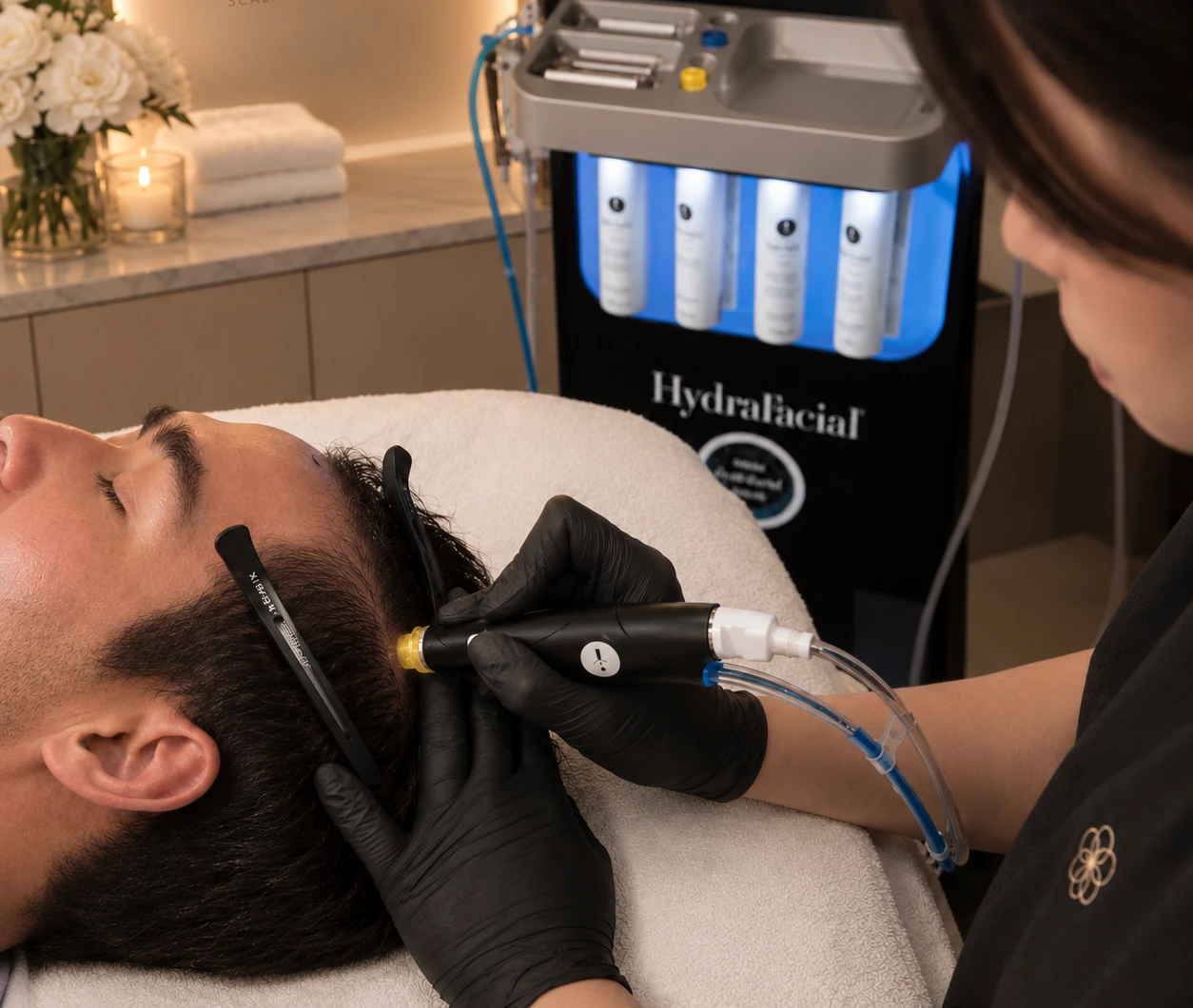 Hydra scalp renewal treatment with Hydrafacial Keravive